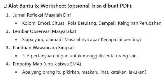 Alat Bantu dan Worksheet Empathize